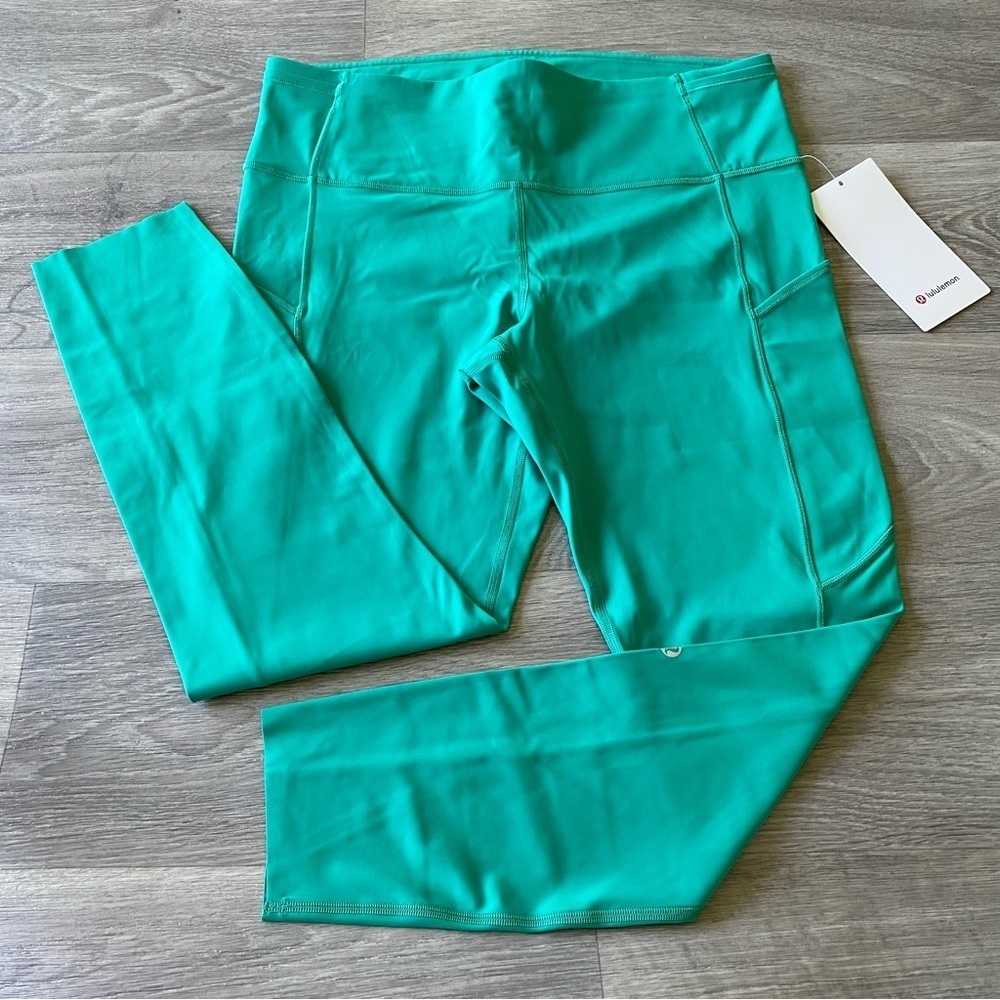 LULULEMON Fast and Free High Rise Tight 25" in Maldives Green Size 12 NWT